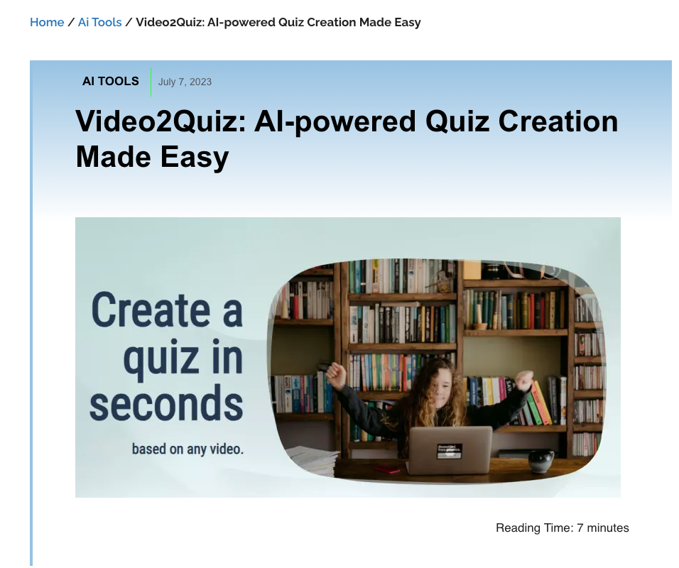 KD AItools video2quiz review 230707
